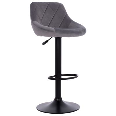 BAR STOOL HM204.20 GREY VELVET, SUSPENSION 46x48,5x105cm