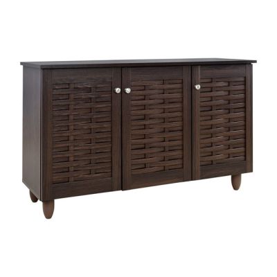 Shoe Cabinet Wooden 3 doors HM2211.01 Wenge 114x34x68