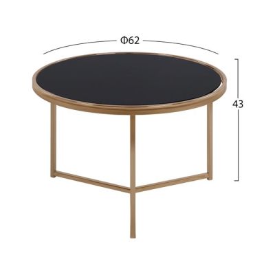 Round Table Francesco HM8607 with glass surface and metallic frame