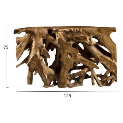 КОНЗОЛА МАСИВ ТИКОВО КОРЕН И ЯВА ДЪРВО 125X40X75Hcm.HM9394
