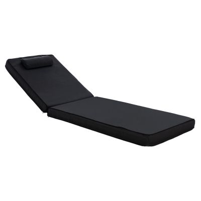 Sunbed Cushion Textline Sifnos Black HM11236.05T 196(117+1+78)x58x8 cm