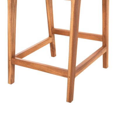 BAR STOOL WALTER HM9842 TEAK WOOD IN NATURAL-RUSH MATT 46x55x96Hcm.