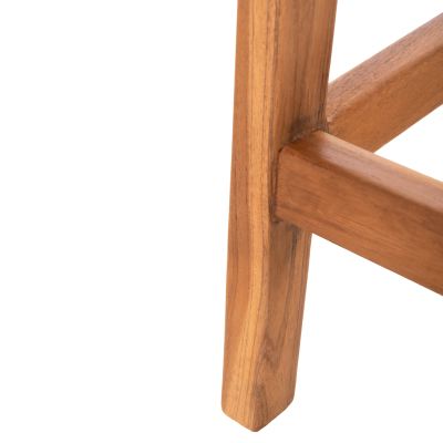 BAR STOOL WALTER HM9842 TEAK WOOD IN NATURAL-RUSH MATT 46x55x96Hcm.