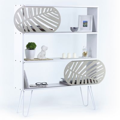 BOOKCASE SILLIA HM9181.01 WHITE WHITE 94x25x117Y cm.