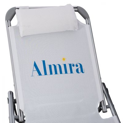 Sunbed for beach HM5054.03 Heavy type White color Aluminum 188x58x31-81 cm.