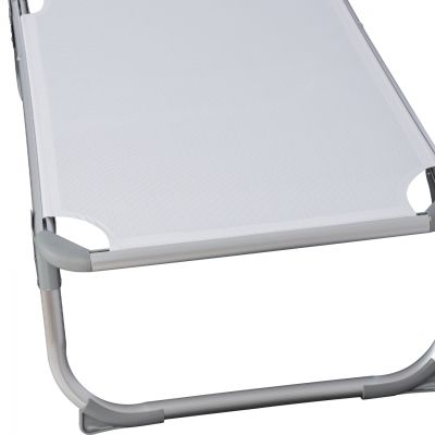 Sunbed for beach HM5054.03 Heavy type White color Aluminum 188x58x31-81 cm.