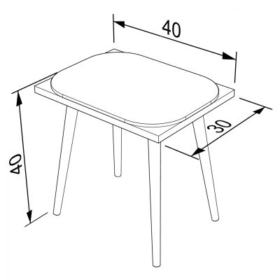 ТАБУРЕТКА С ВЪЗГЛАВНИЦА HM9209 SONAMA WHITE 40x30x40Y см.