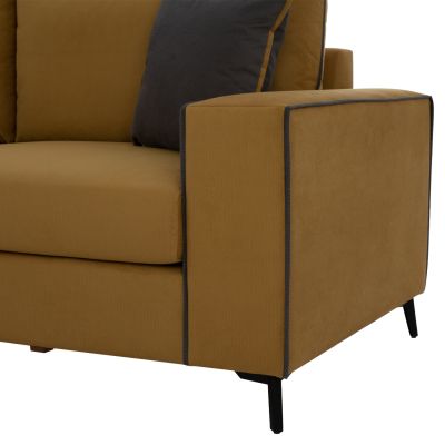 DIVA corner sofa, gold, high leg, 2pcs, left corner, stain-resistant and water-repellent fabric