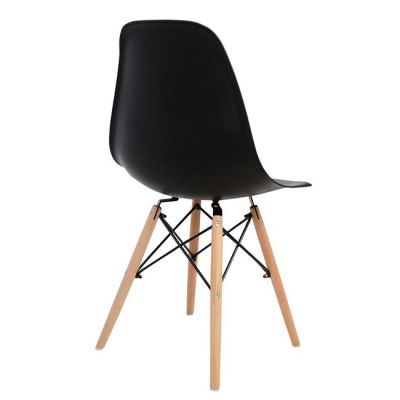 Стол с дървени крака и седалка Twist PP черен HM8460.02 46x50x82 см