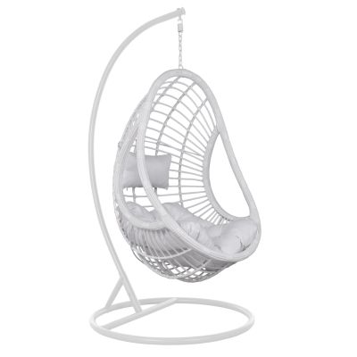 Hanging Armchair Nest HM5541.03 with white wicker & pillows Diameter 105x195cm