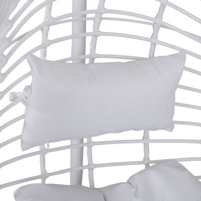 Hanging Armchair Nest HM5541.03 with white wicker & pillows Diameter 105x195cm