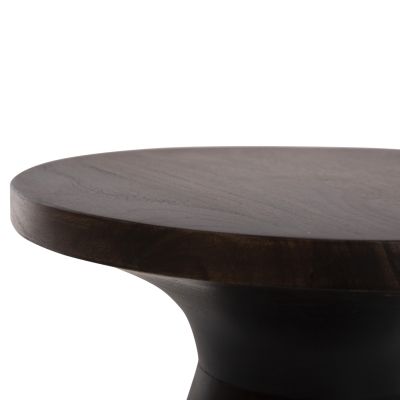 COFFEE TABLE ROUND FOSS HM9699 SOLID MANGO WOOD IN DARK BROWN Φ35x45Hcm.