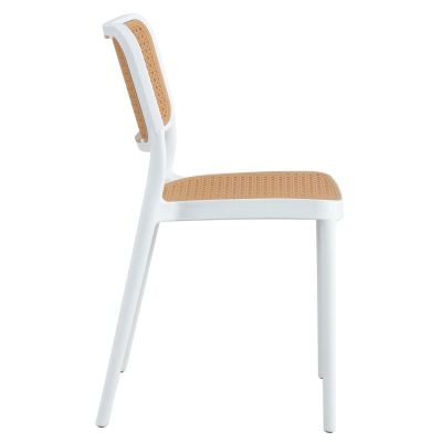 CHAIR POLYPROPYLENE MEKO HM5934.01 WHITE AND BEIGE 41x49x102Hcm.