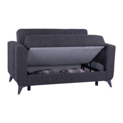 HM11753 sofa-bed set KRISTINA, 2-seater and 3-seater, charcoal grey