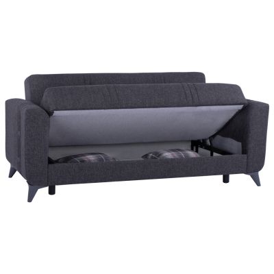 HM11753 sofa-bed set KRISTINA, 2-seater and 3-seater, charcoal grey