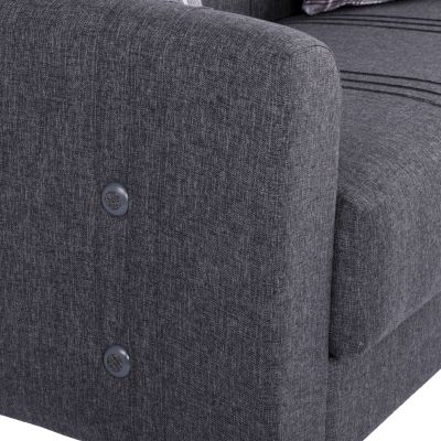 HM11753 sofa-bed set KRISTINA, 2-seater and 3-seater, charcoal grey