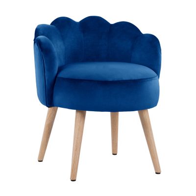 Stool with back Elise HM8628.08 Blue Velvet 55x52x60cm