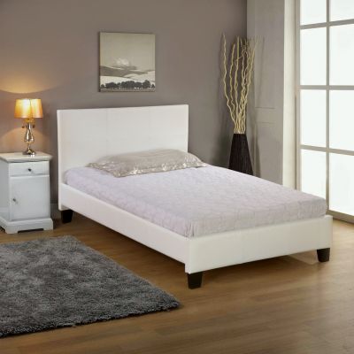 Bed Fenia 110x190 cm PU matte White HM530.02 116Χ203Χ92