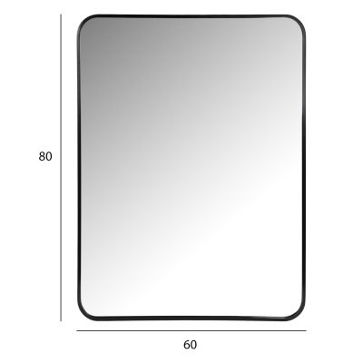 ОГЛЕДАЛО ЗА СТЕНА HM9584.01 ЧЕРНА АЛУМИНИЕВА РАМКА 60x3x80Hcm.