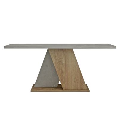 COFFEE TABLE DILE HM9528.02 MELAMINE IN STONE TEXTURE GREYISH-NATURAL 110x55x47Hcm.