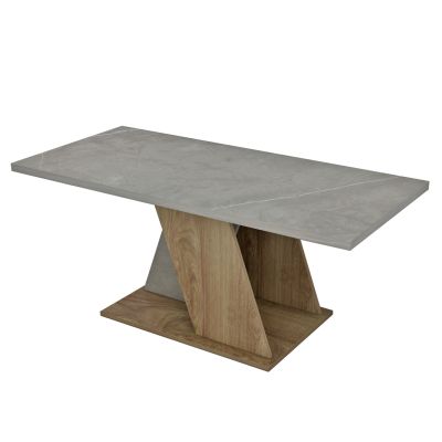 COFFEE TABLE DILE HM9528.02 MELAMINE IN STONE TEXTURE GREYISH-NATURAL 110x55x47Hcm.