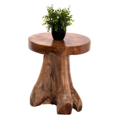 SIDE TABLE LOGG HM9351 SOLID TEAK NATURAL COLOR Φ40X45H