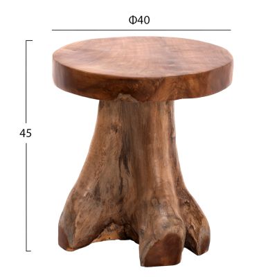 SIDE TABLE LOGG HM9351 SOLID TEAK NATURAL COLOR Φ40X45H