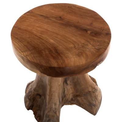 SIDE TABLE LOGG HM9351 SOLID TEAK NATURAL COLOR Φ40X45H