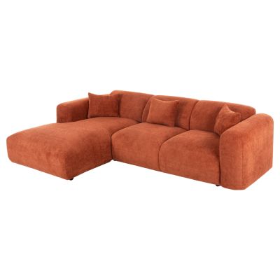 CORNER SOFA (LEFT) BRICKEN HM3275.03L BRICK RED FABRIC 110-282x98-160x72Hcm.