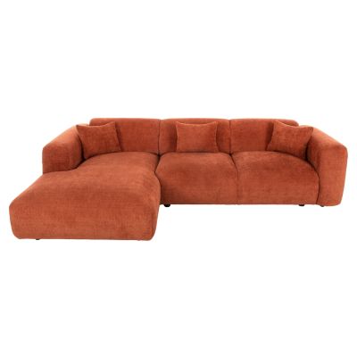 CORNER SOFA (LEFT) BRICKEN HM3275.03L BRICK RED FABRIC 110-282x98-160x72Hcm.