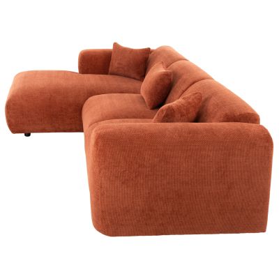 CORNER SOFA (LEFT) BRICKEN HM3275.03L BRICK RED FABRIC 110-282x98-160x72Hcm.