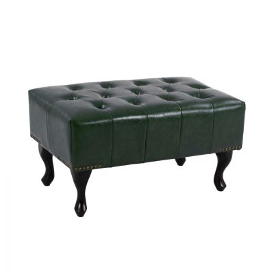 PIANO STOOL T.CHESTERFIELD EMMA HM226.08 PU CYPRESS GREEN-BLACK LEGS 80x45x39Hcm