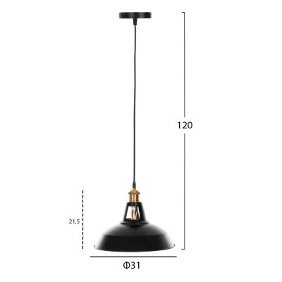 ПАНЕЛЕН ЛАМПА HM4161 ЧЕРЕН МЕТАЛ-ЗЛАТЕН ПЛОТ Φ31x120Hcm.