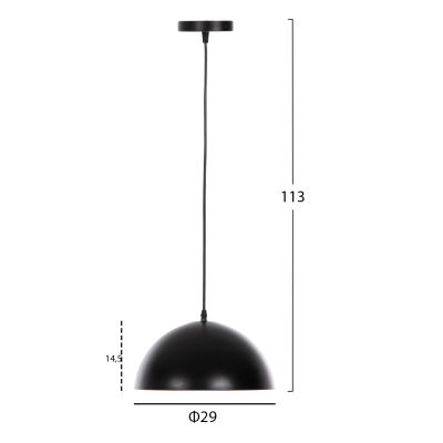 CEILING PENDANT LAMP HM4153 BLACK-GOLD ALUMINUM CAP Φ29x113H cm.