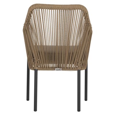 ARMCHAIR ALUMINUM HM5855.02 CHARCOAL GREY WITH WICKER ROPE PE 56x66x82