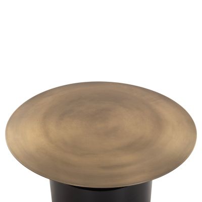 COFFEE TABLE CUTTY HM9722 METAL IN BLACK AND ANTIQUE BRASS Φ76x45,5Hcm.