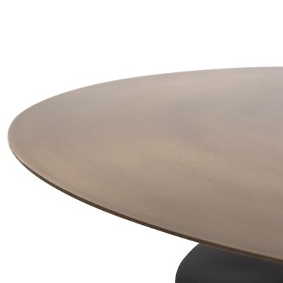 COFFEE TABLE CUTTY HM9722 METAL IN BLACK AND ANTIQUE BRASS Φ76x45,5Hcm.