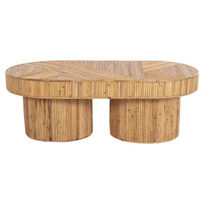 COFFEE TABLE OVAL TOP GATSBY HM9870 RATTAN IN NATURAL COLOR 110x59x39Hcm.