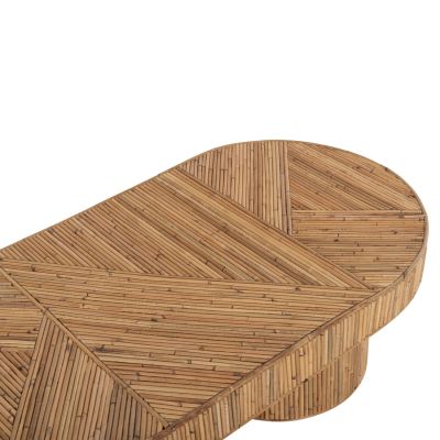 COFFEE TABLE OVAL TOP GATSBY HM9870 RATTAN IN NATURAL COLOR 110x59x39Hcm.