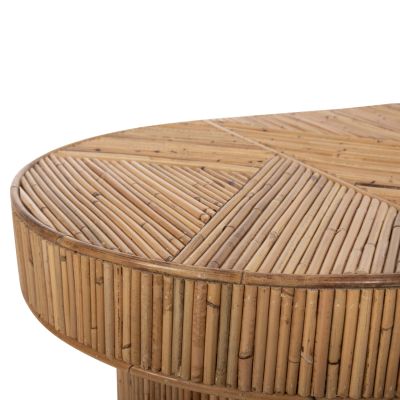 COFFEE TABLE OVAL TOP GATSBY HM9870 RATTAN IN NATURAL COLOR 110x59x39Hcm.