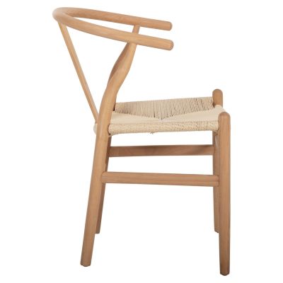 DINING CHAIR BRAVE HM8695.11 BEECH WOOD IN NATURAL-ROPE IN NATURAL 54.5x53x75Hcm