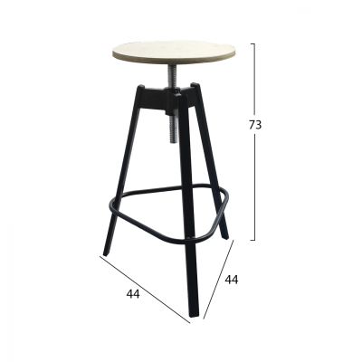 METALLIC STOOL WITH SCREW TS385 44X44X73cm