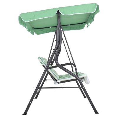 PORCH SWINGER 3-SEATER WITH SUNSHIELD LIKID HM5979.03 METAL GREY- FABRIC IN GREEN 170x110x153Hcm.