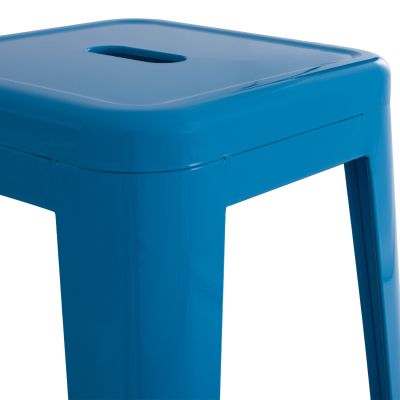 ΣΚΑΜΠΟ BAR ΜΕΤΑΛΛΙΚΟ MELITA ΣΕ ΜΠΛΕ HM8642.08 43x43x78 ек.