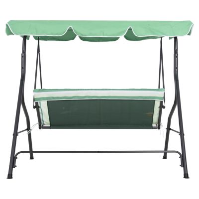 PORCH SWINGER 3-SEATER WITH SUNSHIELD LIKID HM5979.03 METAL GREY- FABRIC IN GREEN 170x110x153Hcm.