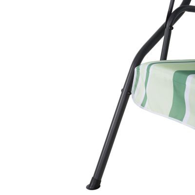 PORCH SWINGER 3-SEATER WITH SUNSHIELD LIKID HM5979.03 METAL GREY- FABRIC IN GREEN 170x110x153Hcm.