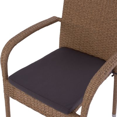 ARMCHAIR “ANISHA” METAL WITH BROWN-MOCHA WICKER AND SEAT CUSHION HM5685.02   56x60x94H CM.