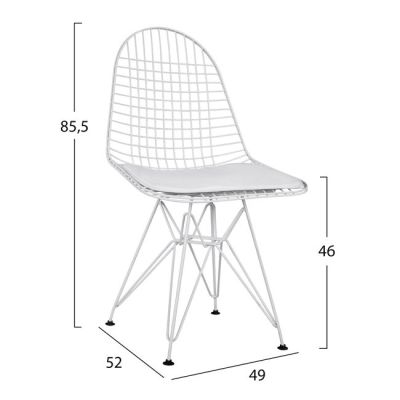 Set 5 pieces Table Sonama & Metallic Chairs White color with pillow HM11026.01