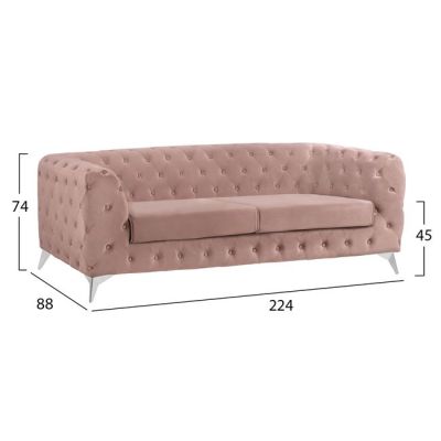 LIVING ROOM SET 2CS DUSTY PINK HM11054