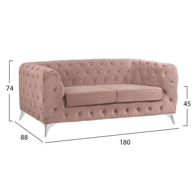 LIVING ROOM SET 2CS DUSTY PINK HM11054